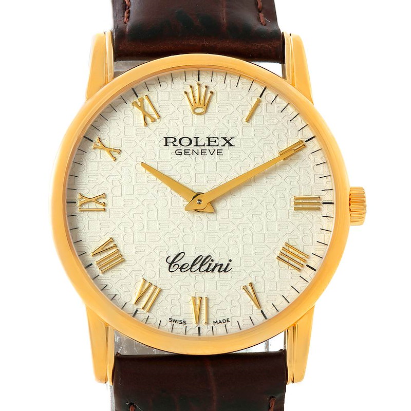 Rolex Cellini Classic 18k Yellow Gold Jubilee Dial Watch 5116 SwissWatchExpo