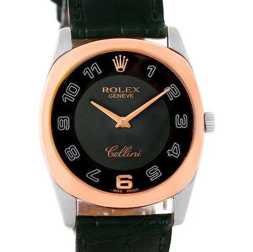 Photo of Rolex Cellini Danaos 18k White Rose Gold Black Dial Unisex Watch 4233