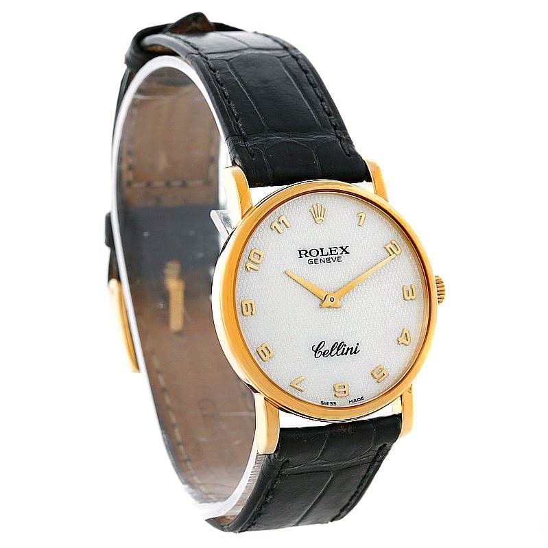 Rolex Cellini Classic Mens Yellow Gold Mother of Pearl Watch 5115 SwissWatchExpo