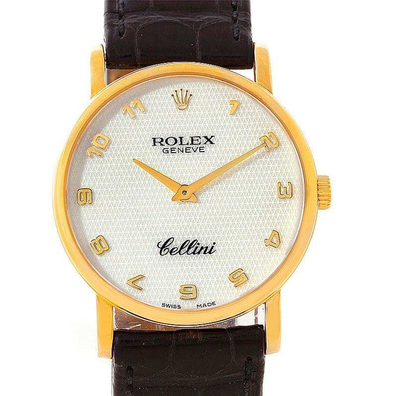 Rolex Cellini Classic Mens Yellow Gold Mother of Pearl Watch 5115 SwissWatchExpo