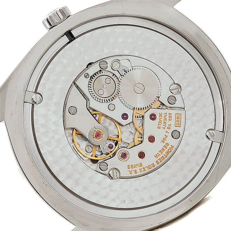This image shows the internal mechanism of a Rolex Cellini 4243 Men's White Gold Black Dial 4243 Men's White Gold Black Dial watch from the back angle.