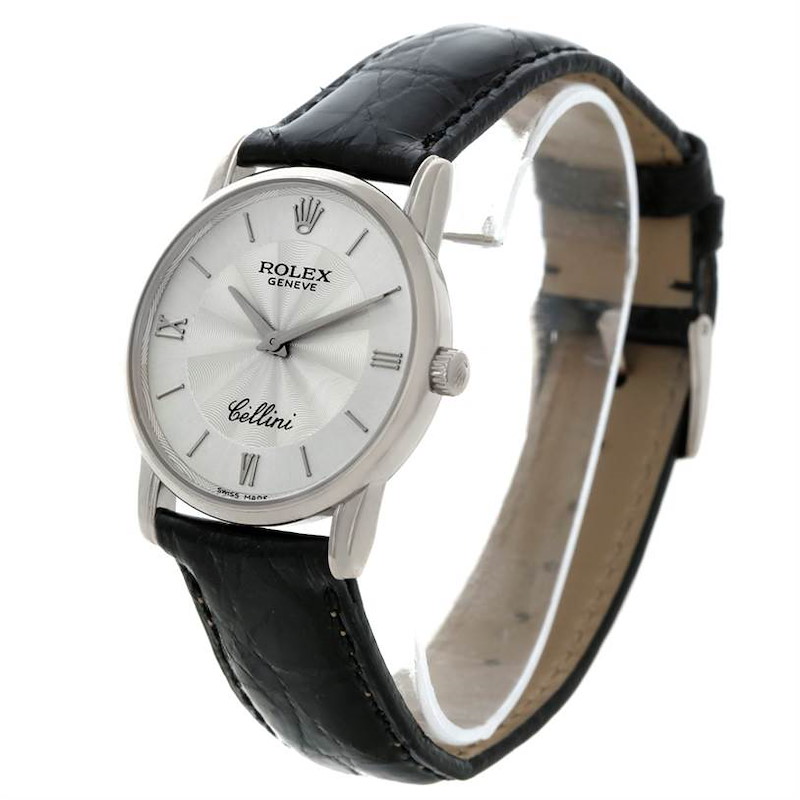 Rolex Cellini Classic Mens 18K White Gold Watch 5116 SwissWatchExpo