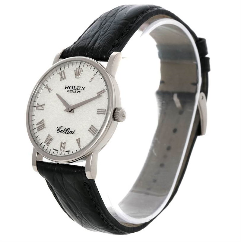 Rolex Cellini Classic Mens 18K White Gold Watch 5115 SwissWatchExpo