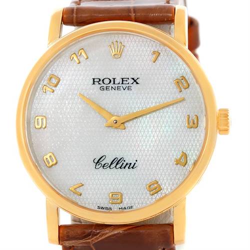 Photo of Rolex Cellini Classic Mens Yellow Gold Mother of Pearl Dial Watch 5115