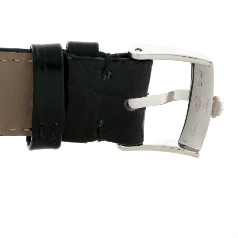 The image shows a close-up of the buckle and end part of a Rolex Cellini 5116 Men's White Gold Silver Dial 5116 Men's White Gold Silver Dial watch strap.