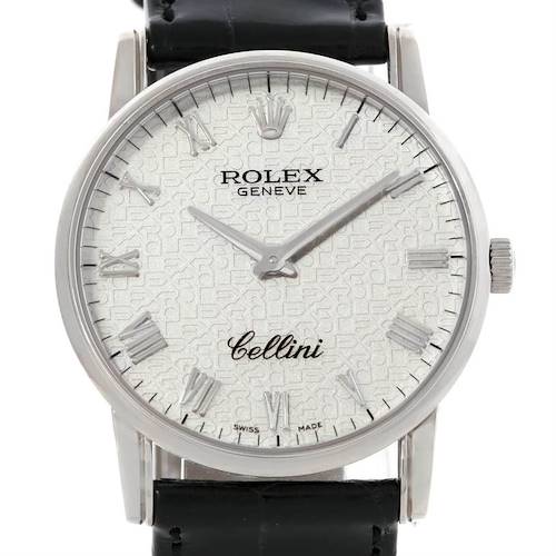 Photo of Rolex Cellini Classic Mens 18K White Gold Watch 5116 Unworn