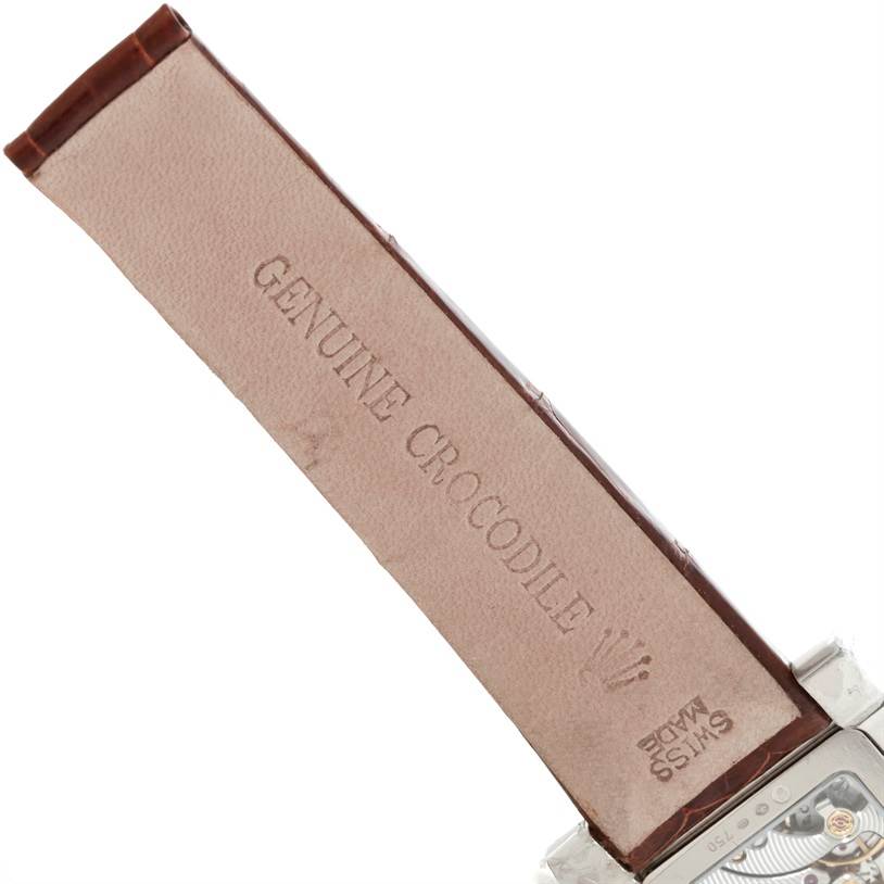 This image shows the reverse side of the strap and part of the case back of a Rolex Cellini 5441 Men's White Gold Silver Dial 5441 Men's White Gold Silver Dial watch.