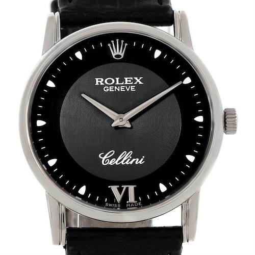 Photo of Rolex Cellini Classic 18k White Gold Black Dial Watch 5116