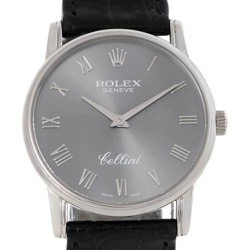 Photo of Rolex Cellini Classic Slate Dial 18k White Gold Watch 5116