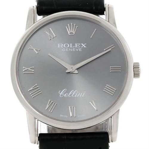 Photo of Rolex Cellini Classic 18k White Gold Slate Dial Watch 5116