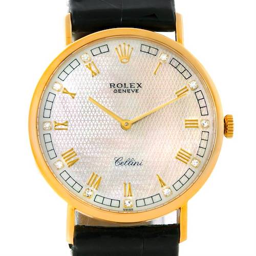 Photo of Rolex Cellini Classic Yellow Gold Mother of Pearl Diamond Watch 5112