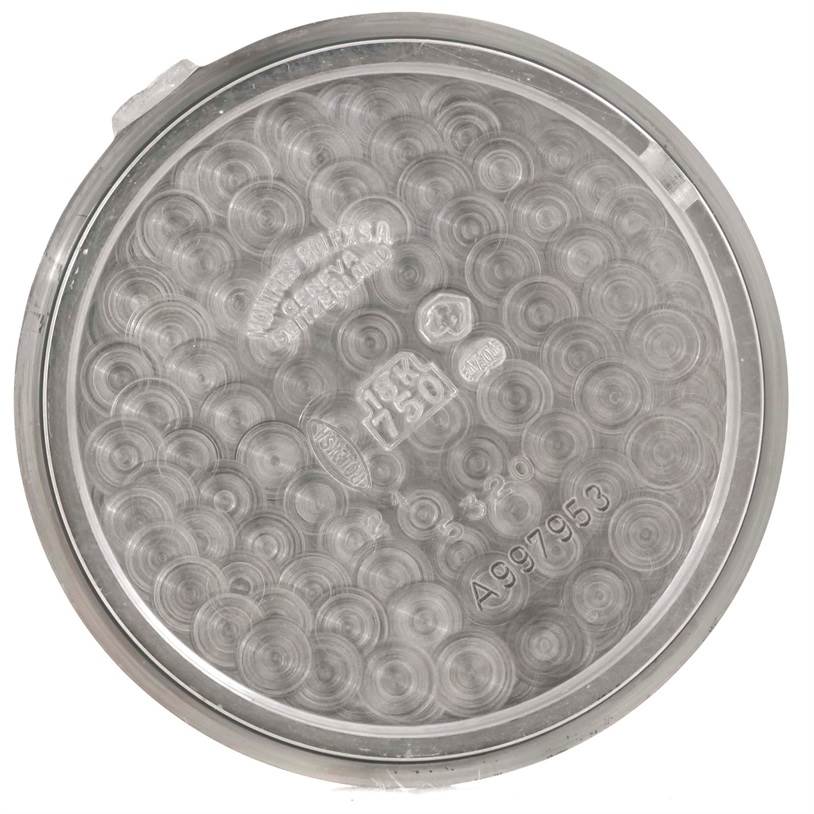 This is the inner back cover of a Rolex Cellini 5320 White Gold Mother of Pearl Dial 5320 White Gold Mother of Pearl Dial watch, shown from a top-down angle.