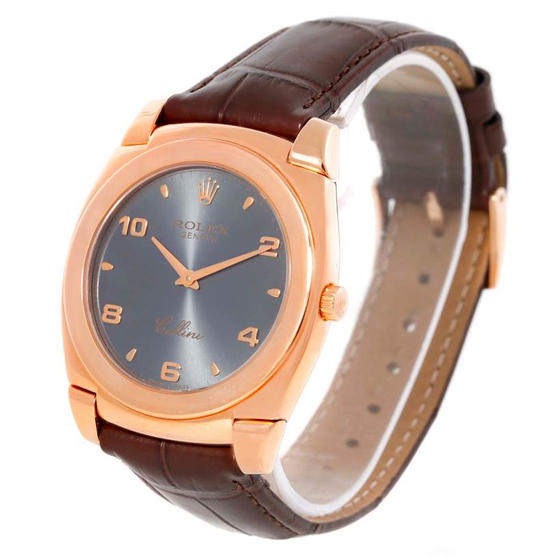 Rolex Cellini Cestello 18K Rose Gold Slate Dial Watch 5330 SwissWatchExpo