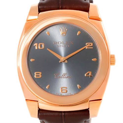 Photo of Rolex Cellini Cestello 18K Rose Gold Slate Dial Watch 5330