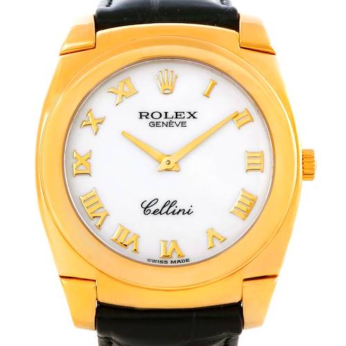 Photo of Rolex Cellini Cestello 18K Yellow Gold White Dial Mens Watch 5330