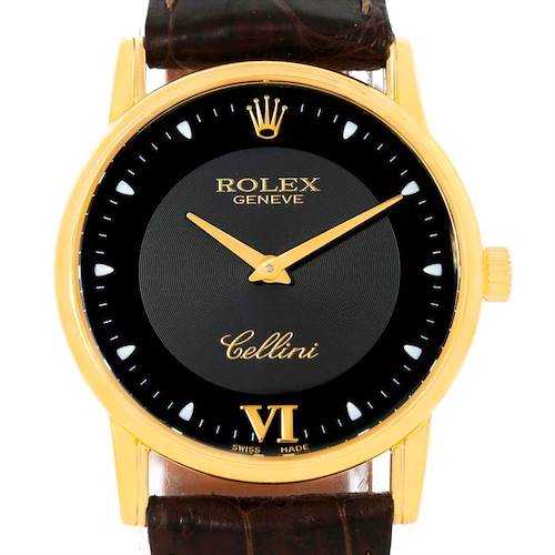 Photo of Rolex Cellini Classic 18K Yellow Gold Black Dial Watch 5116