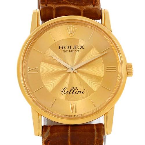 Photo of Rolex Cellini Classic 18K Yellow Gold Decorated Dial Watch 5116 Unworn