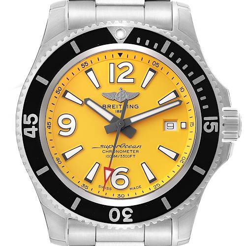 Photo of Breitling Superocean II Yellow Dial Steel Mens Watch A17367 Unworn