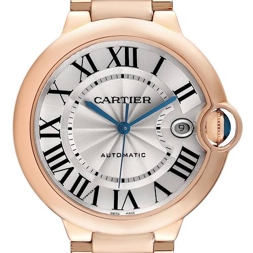 Photo of Cartier Ballon Bleu 42 Rose Gold Silver Dial Mens Watch WGBB0039