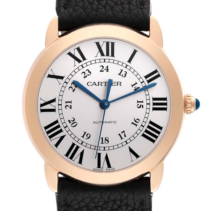 Cartier Ronde Solo 36mm Steel Rose Gold Automatic Mens Watch W2RN0008 Box Papers SwissWatchExpo
