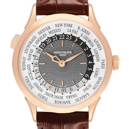 Photo of Patek Philippe World Time Complications Rose Gold Mens Watch 5230R 5230 Papers