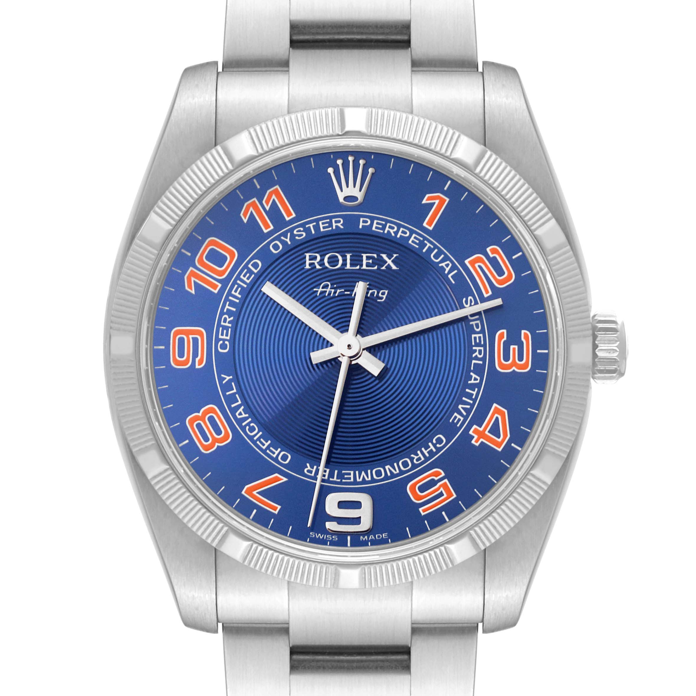 Rolex Air King Blue Concentric Dial Steel Mens Watch 114210 ...