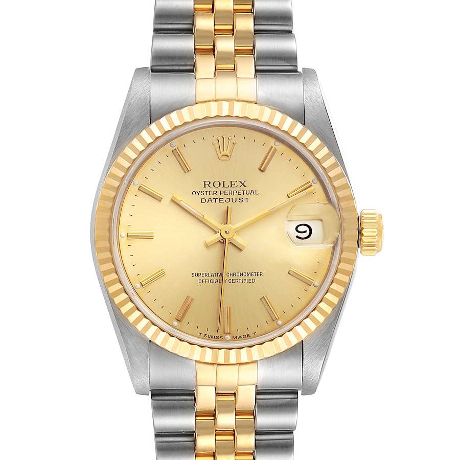 Rolex Datejust Midsize 31mm Steel Yellow Gold Ladies Watch 68273 SwissWatchExpo