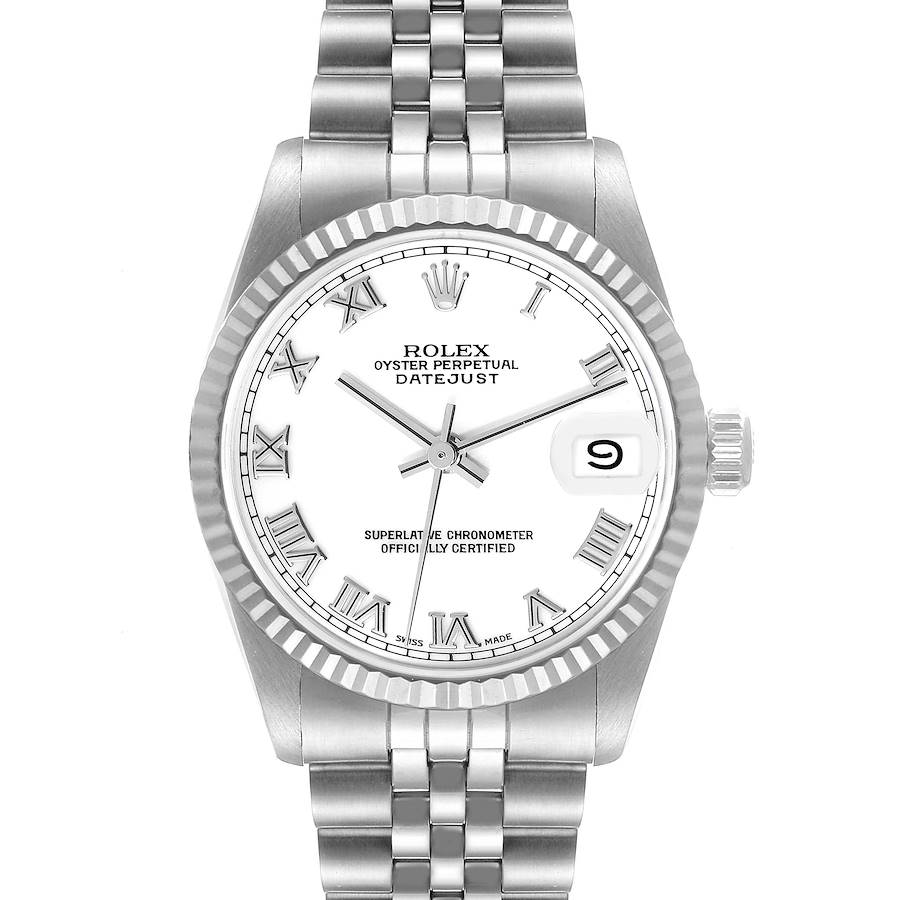 Rolex Datejust Midsize Steel White Gold Ladies Watch 68274 SwissWatchExpo