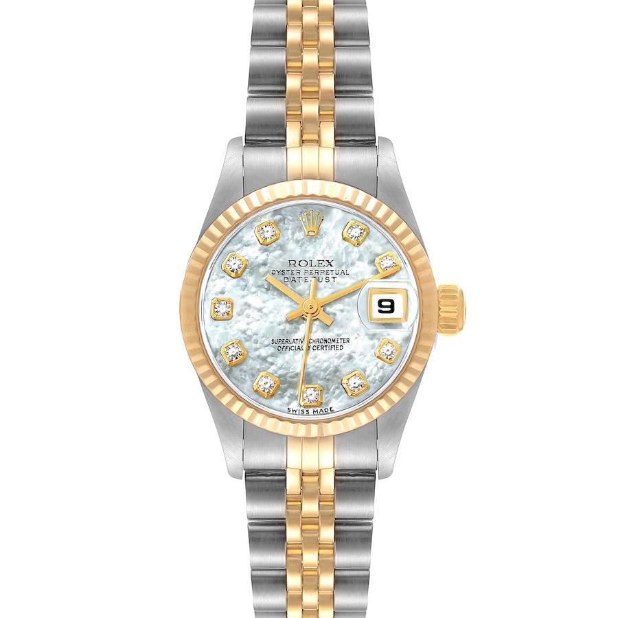 Rolex Datejust Steel Yellow Gold MOP Diamond Dial Watch 79173 Box Papers SwissWatchExpo