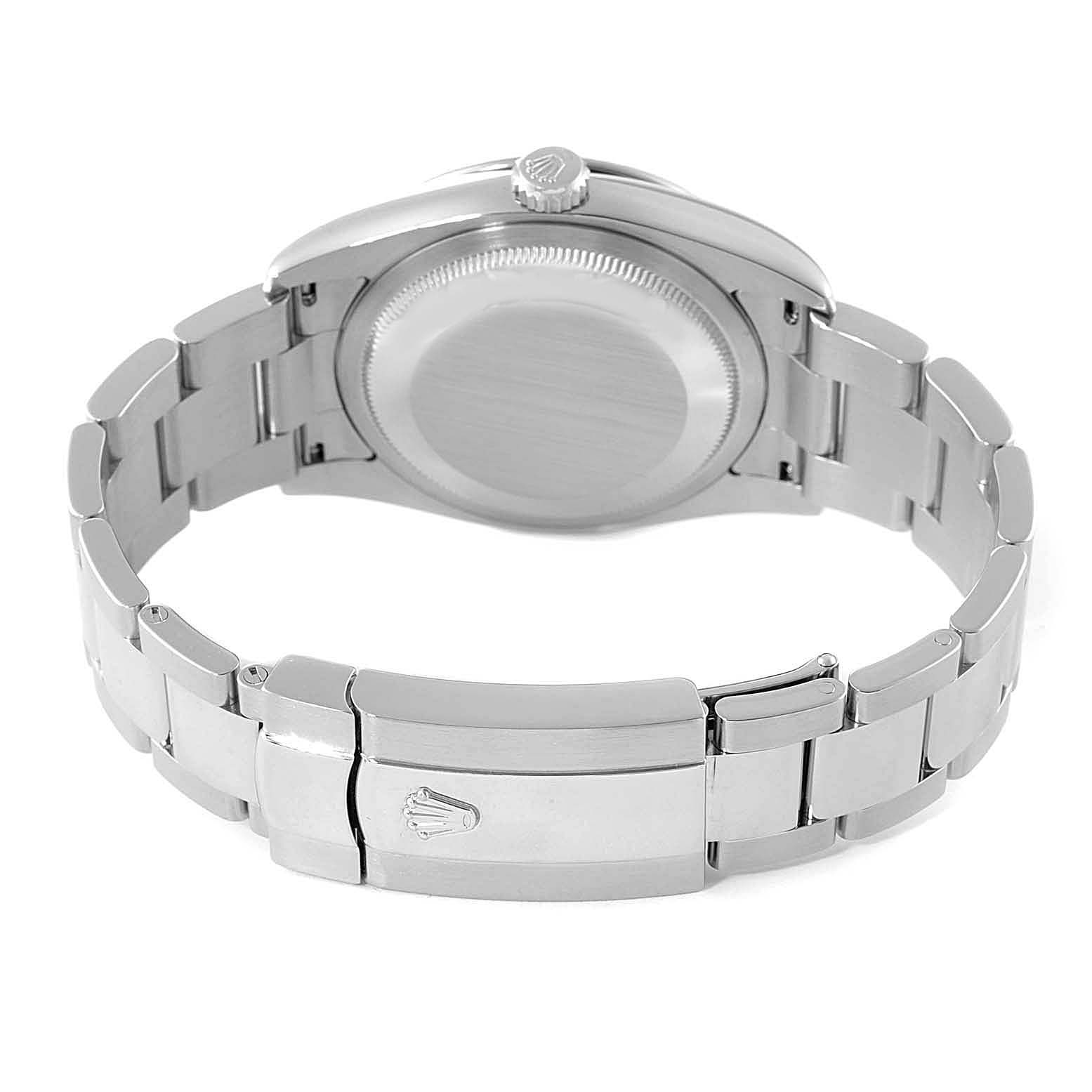 The image shows the back case, bracelet, and clasp of the Rolex Turn-o-Graph 116264 Men
s Stainless Steel Blue Dial 116264 Men
s Stainless Steel Blue Dial watch from a rear angle.