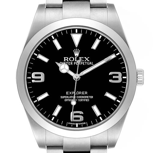 Photo of Rolex Explorer I 39 Steel Black Dial Mens Watch 214270 Card