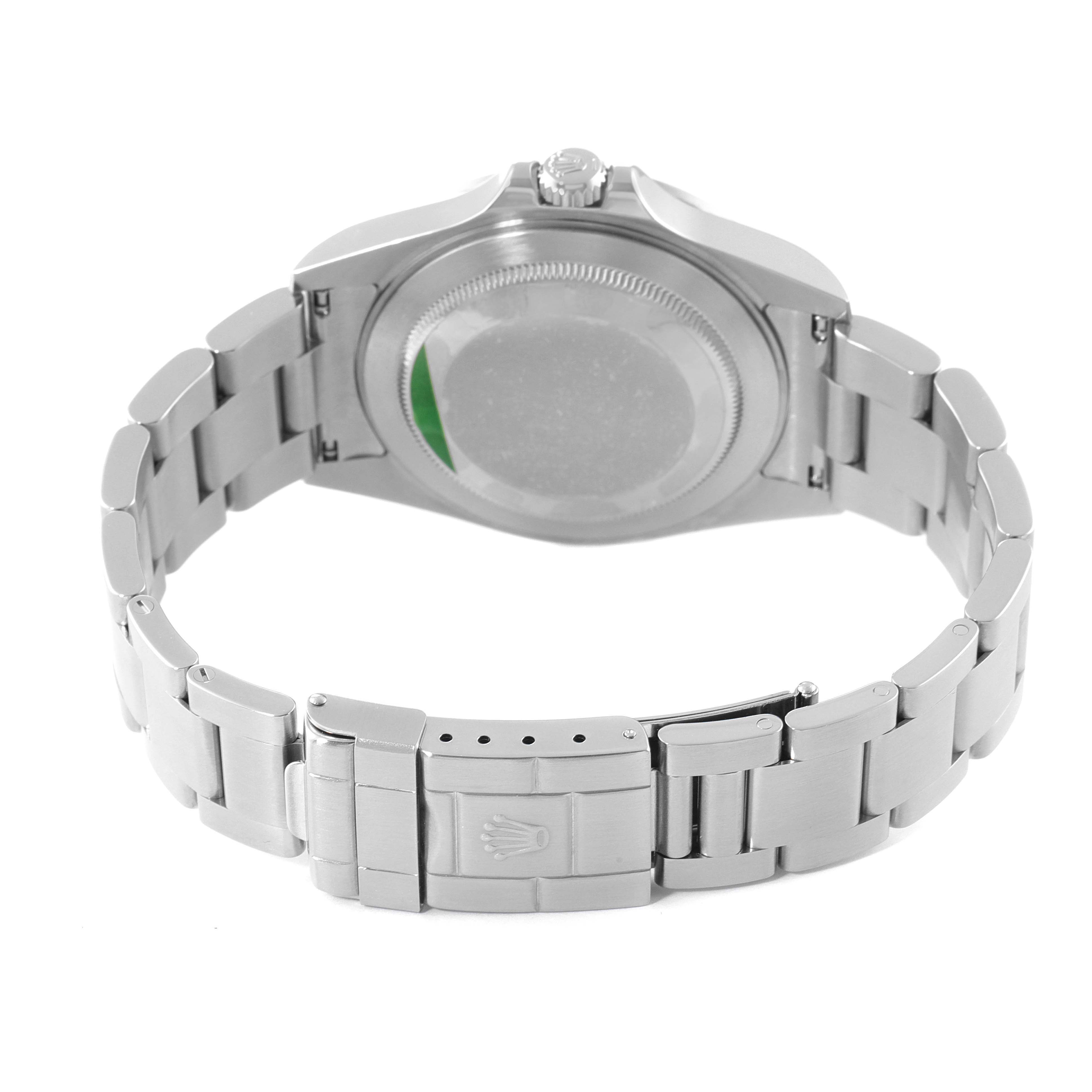 This image shows the back case and bracelet clasp of the Rolex Explorer 16570 Men
s Stainless Steel White Dial 16570 Men
s Stainless Steel White Dial watch.