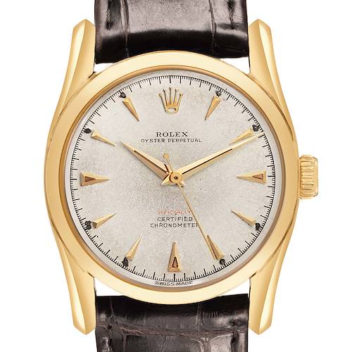 Photo of Rolex Oyster Perpetual 34 Super Oyster Yellow Gold Vintage Mens Watch 6085