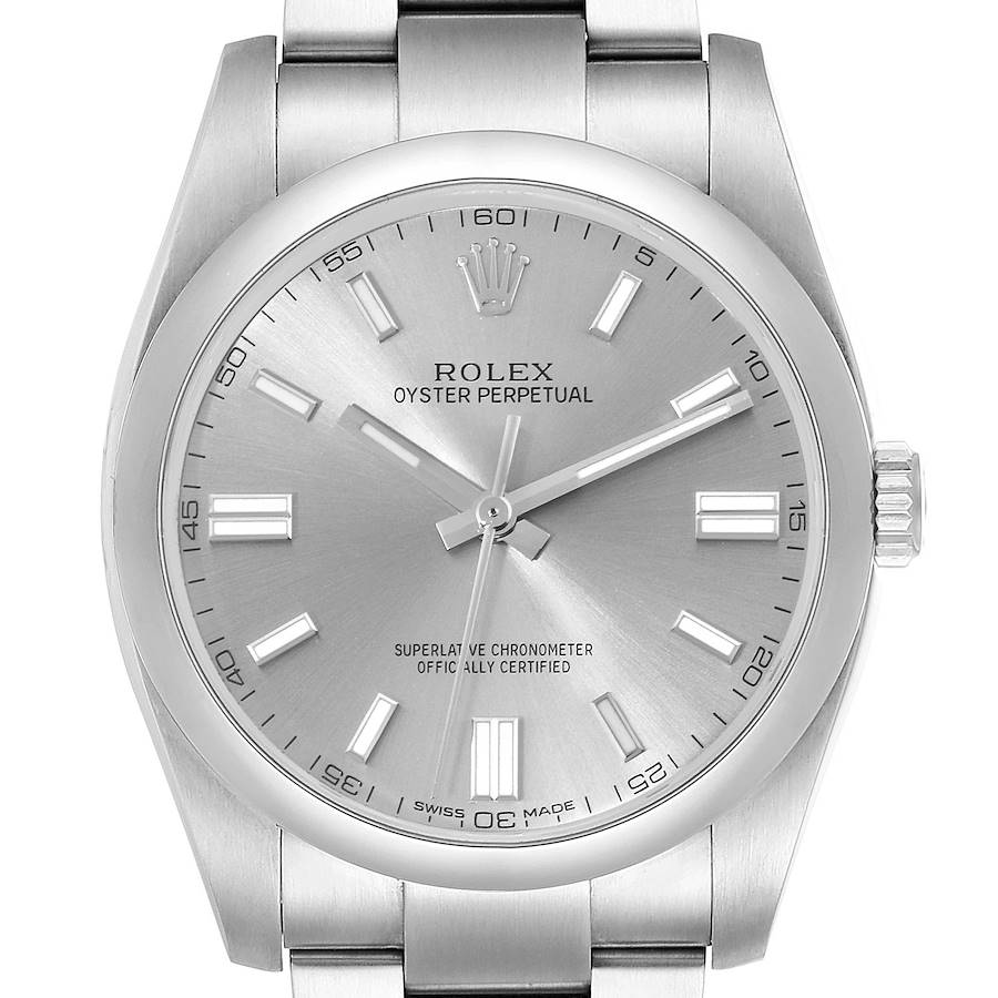 Rolex Oyster Perpetual 36 Grey Dial Steel Mens Watch 116000 Box Card SwissWatchExpo