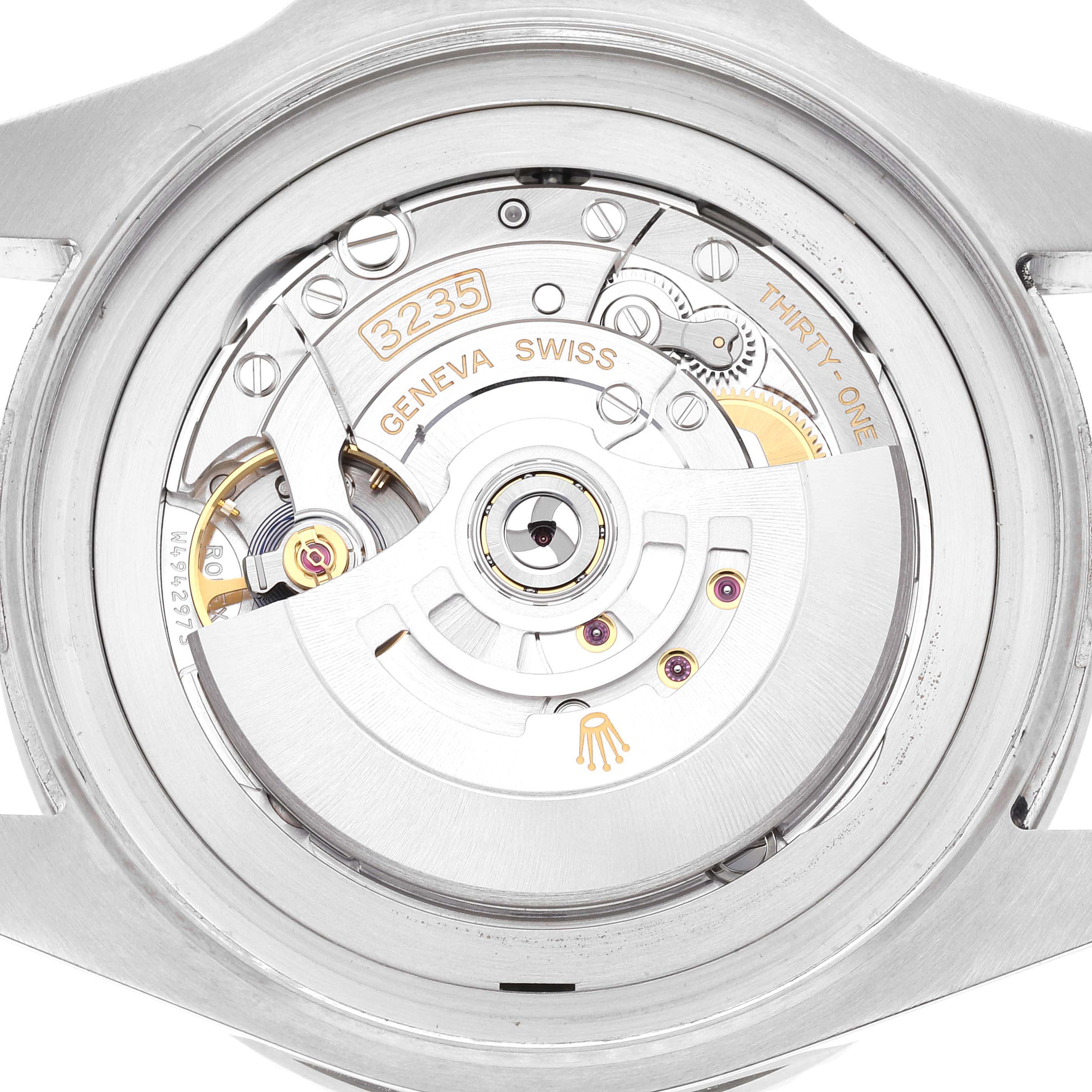 This image shows the back of the Rolex Sea-Dweller 126660 Men
s Stainless Steel Blue Dial 126660 Men
s Stainless Steel Blue Dial watch, revealing the intricate parts of its 3235 movement.