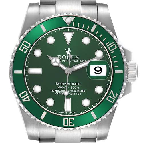 Photo of Rolex Submariner Steel Hulk Green Dial Bezel Mens Watch 116610 116610LV Card