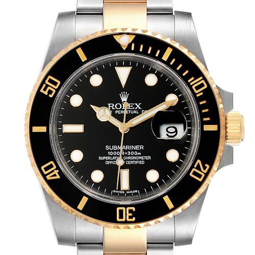 Photo of Rolex Submariner Steel Yellow Gold Black Dial Automatic Mens Watch 116613