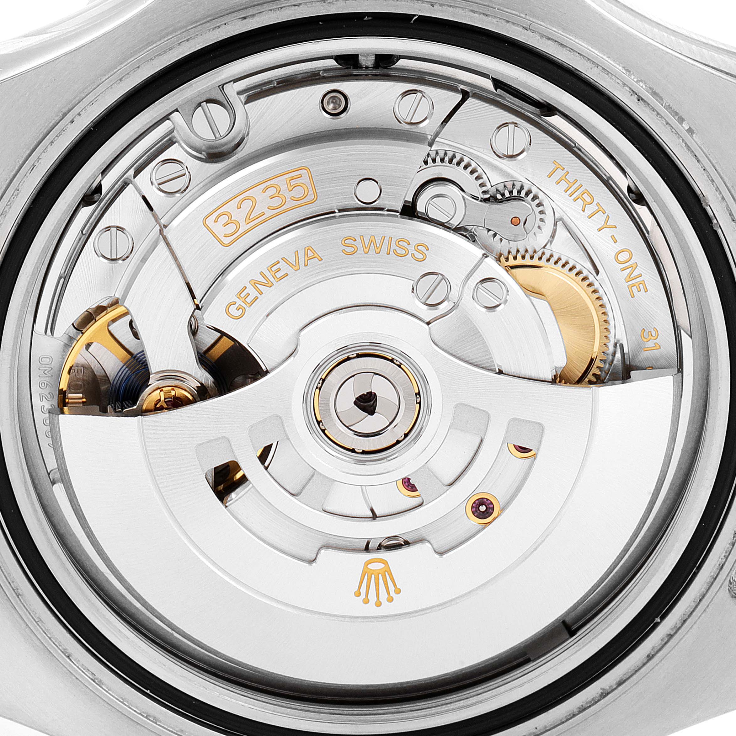This image shows a close-up, detailed view of the movement mechanism inside a Rolex Yacht-Master 126622 Men
s Stainless Steel Grey Dial 126622 Men
s Stainless Steel Grey Dial watch.