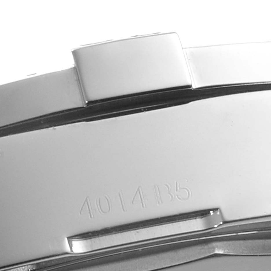This image shows a close-up of the clasp and part of the bracelet of a Breitling Colt A17388 Men
s Stainless Steel White Dial A17388 Men
s Stainless Steel White Dial watch.