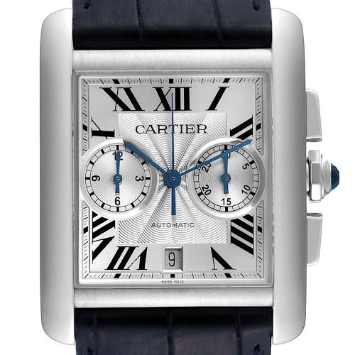 Photo of Cartier Tank MC Silver Dial Automatic Chronograph Mens Watch W5330007 Papers