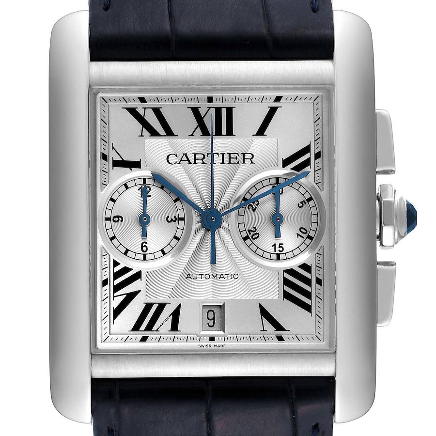 Cartier Tank MC Silver Dial Automatic Chronograph Mens Watch W5330007 Papers SwissWatchExpo