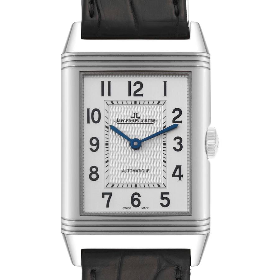Jaeger LeCoultre Reverso Classic Steel Mens Watch 214.8.S5 Q3828420 Box Papers SwissWatchExpo