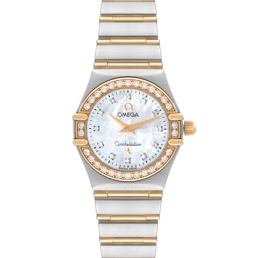 Omega Constellation 95 Mother Of Pearl Diamond Yellow Gold Steel Ladies Watch 1267.75.00 SwissWatchExpo
