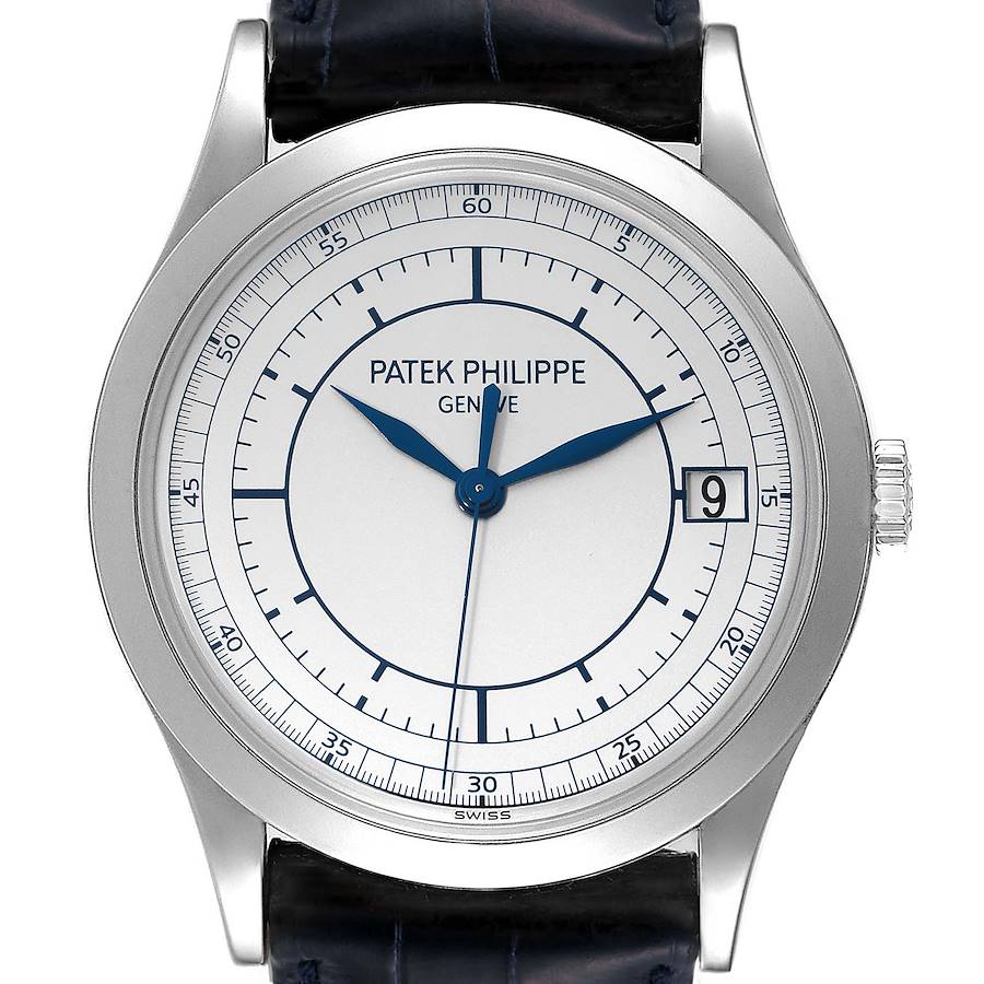 Patek Philippe Calatrava White Gold Silver Dial Automatic Mens Watch 5296 SwissWatchExpo
