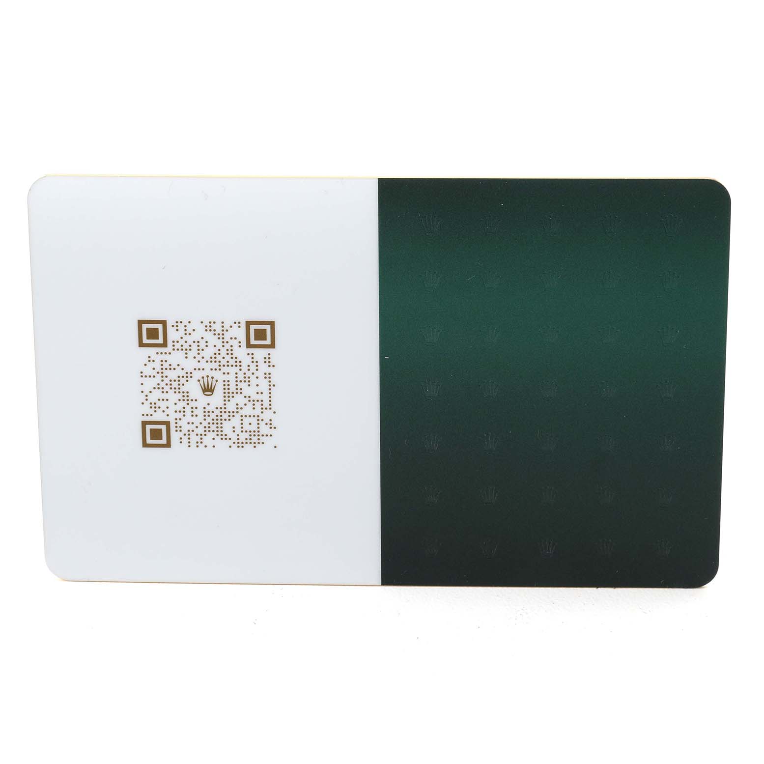 This image shows a QR card accessory for a Rolex Datejust 16200 Men's Stainless Steel Silver Dial model, featuring a green and white design.