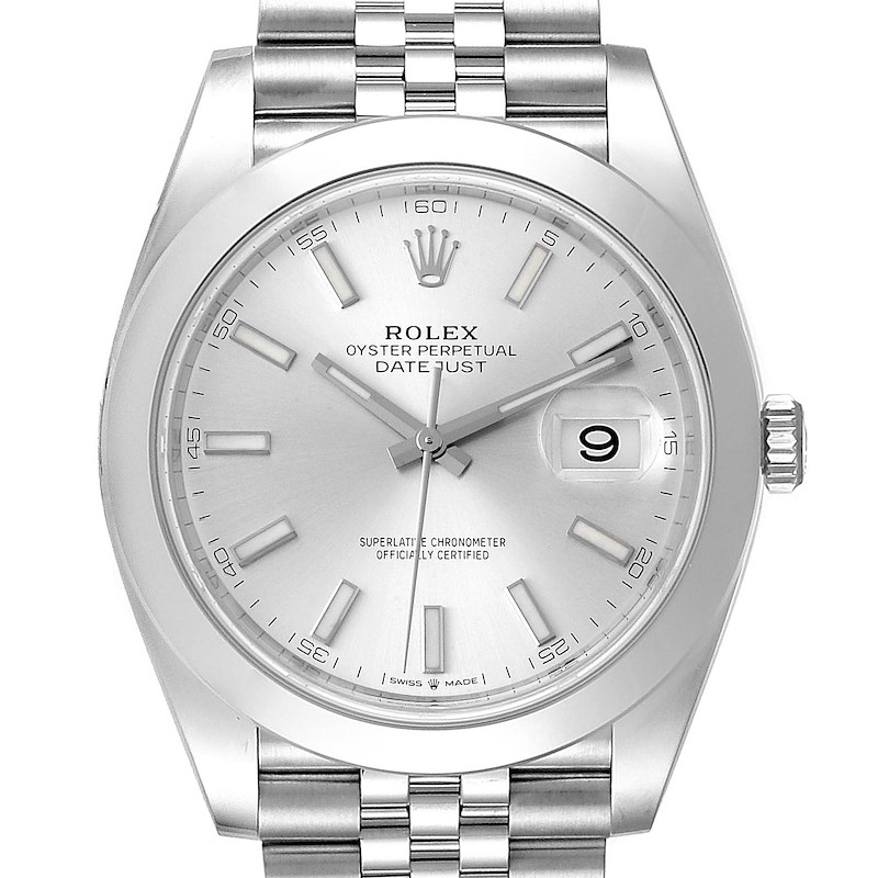 Rolex Datejust 41 Silver Dial Jubilee Bracelet Mens Watch 126300 Unworn SwissWatchExpo