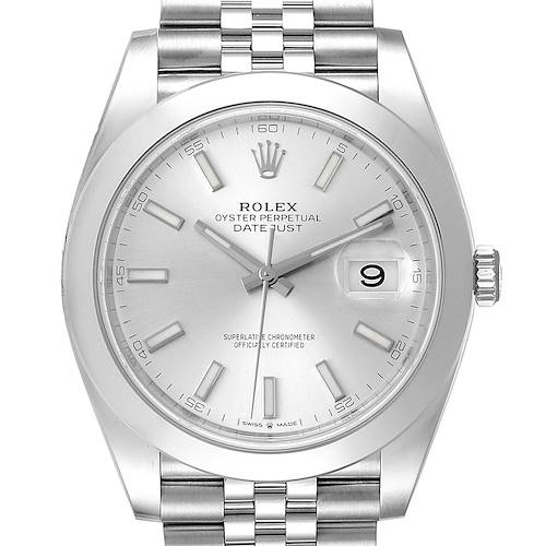 Photo of Rolex Datejust 41 Silver Dial Jubilee Bracelet Mens Watch 126300 Unworn