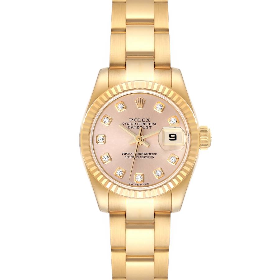 Rolex Datejust President Yellow Gold Diamond Dial Ladies Watch 179178 Box Papers SwissWatchExpo