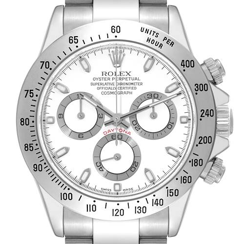 Photo of Rolex Daytona White Dial Chronograph Steel Mens Watch 116520 Box Papers