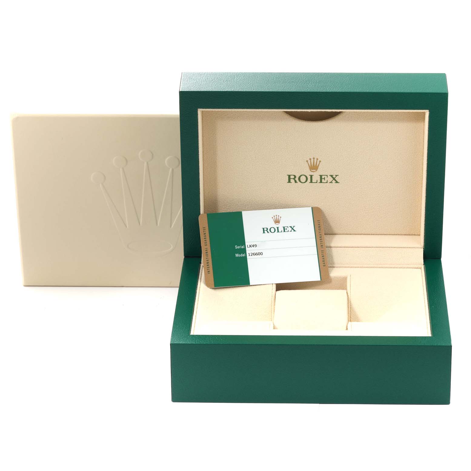 This image shows the packaging and Best Quality
ation card for the Rolex Sea-Dweller 126600 Men
s Stainless Steel Black Dial 126600 Men
s Stainless Steel Black Dial model.